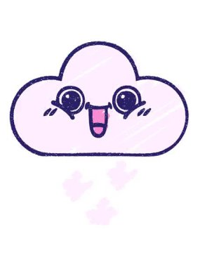 pixelize effect animation of Cloud Chalk Drawing