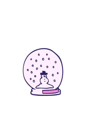 Karikatür karikatür kar küresinin zıplama hareketi