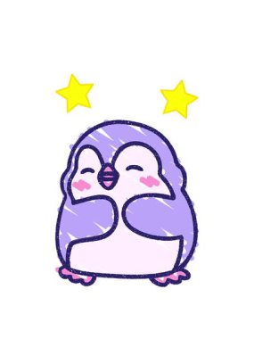 dönen yıldız animasyonu Şirin Penguen Tebeşiri Çizimi