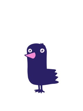 Uyanın ve çizgi film animasyonunu canlandırın. Eğlenceli sevimli kuş.