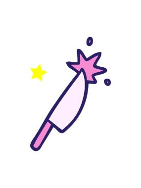 twinkling stars effect animation of sharp knife