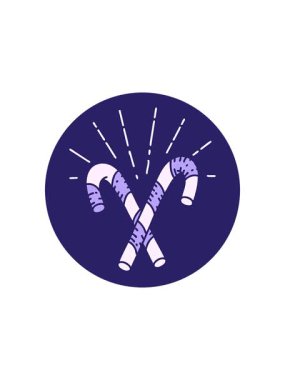 Dövme stili baston şeker ikonunun canlandırma etkisi