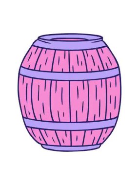 Titreyen el animasyonu ahşap bir fıçının karikatürü.