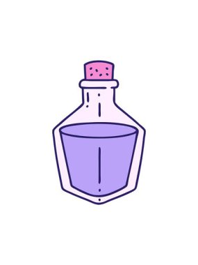 Bir iksir şişesinin çizgi filminin hareketli animasyonu