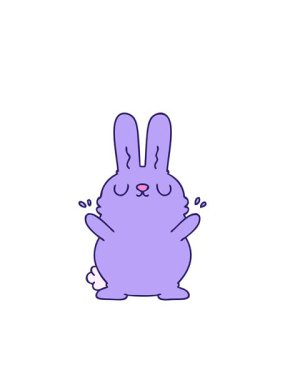 Yanıp sönen radyal çizgiler. El animasyonu. Tuhaf çizgi film tavşanı.