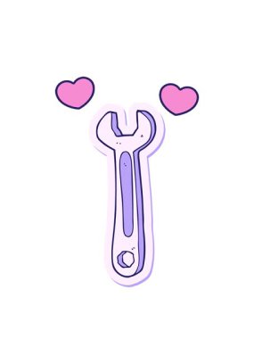 dönen kalpler çizgi film anahtarının çıkartmasının animasyonu