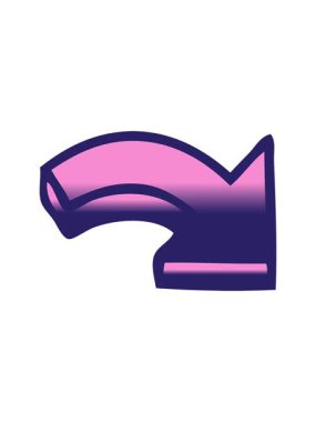 power up animation of shaded cartoon of a pointing arrow