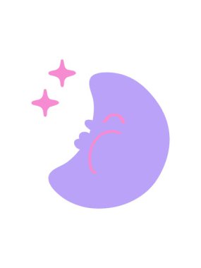 Karikatür ay ve yıldızların hareketli animasyonu