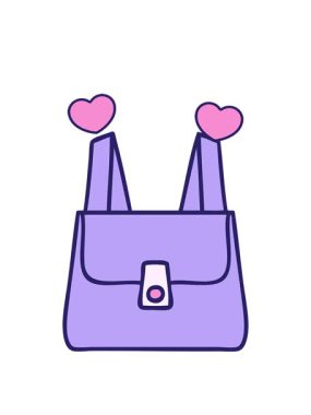 Yeşil bir çantanın sevimli çizgi filminin dönen kalp animasyonu