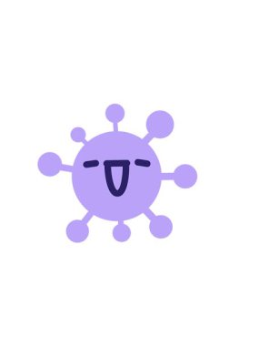 Çok mutlu bir virüsün yatay titreşimli animasyonu