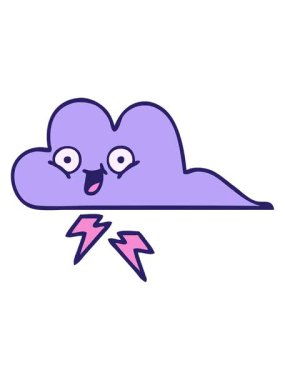 Bir fırtına bulutunun karikatür çiziminin efekt canlandırması