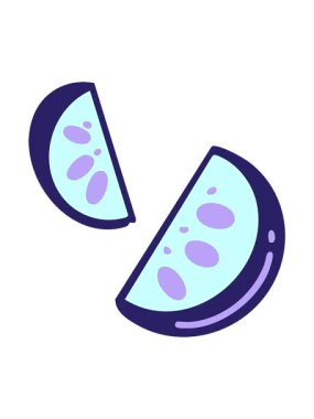 İki dilim Brezilya limon çizgi filminin basınçlı animasyonu