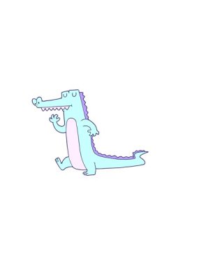 yatay olarak timsah çizgi filminin titreşimli animasyonu