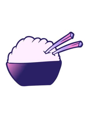 pixelize effect animation of cartoon bowl of rice design