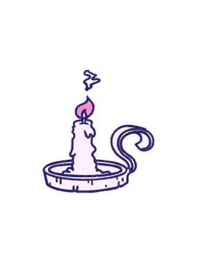 radioactive glowing animation of Candle Holder Chalk Drawing