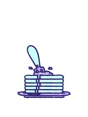 Pankek Yığını Tebeşir Çiziminin zıplama hareketi canlandırması