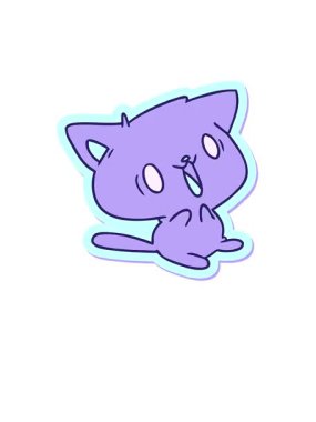 Tatlı kawaii kedisinin karikatür çiziminin yükseliş ve yüzme animasyonu