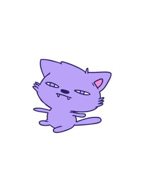 Kamuflaj çizilmiş çizgi film kedisinin gösterişli satış animasyonu