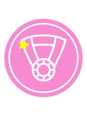 Parıldayan yıldızlar madalya ödülünün canlandırmasını dairesel simge sembolü olarak etkiler