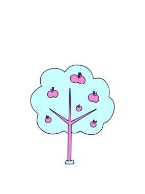 El çizimi çizgi film elma ağacının animasyonunu genişletiyorum.