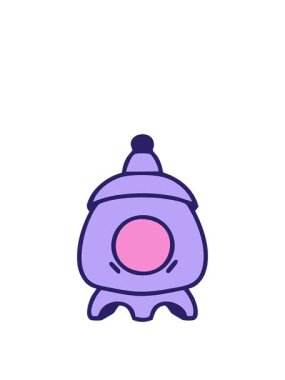 Japon taşından yapılmış bir tapınağın animasyonu içeriden aydınlatılıyor.