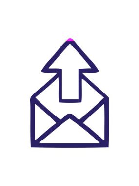 ok simgesi olan bir zarfın çizgi çiziminin canlandırmasını çalıştır