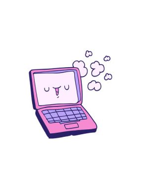 bir çizgi film bilgisayarının radyoaktif parlayan animasyonu