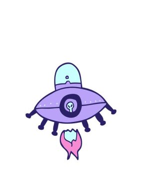 Çizgi film karalama uzay gemisinin animasyonunu genişletiyorum.