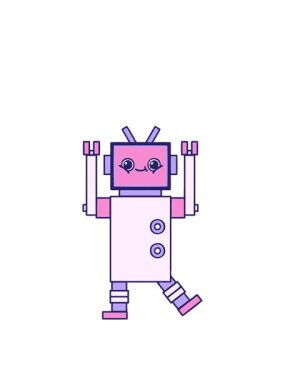 Güzel bir robot çiziminin zıplama hareketi animasyonu