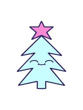 Noel ağacının sevimli çizgi filminin ışık efekti