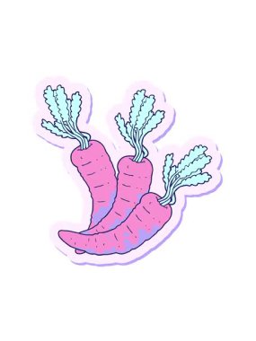 Çizgi film havucu çıkartmasının hareketli animasyonu