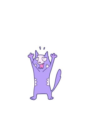 Panikleyen kedinin zıplama hareketi animasyonu