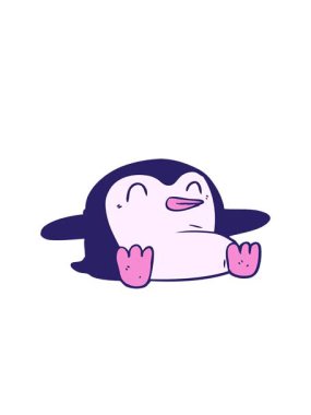 bir penguenin karikatür çiziminin hareketli animasyonu