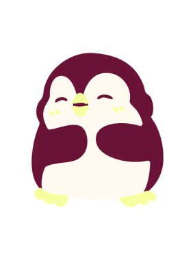 Parlak renkli Şirin Penguen 'in dönen hareket animasyonu