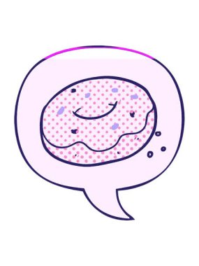 Çizgi roman tarzında konuşma baloncuğu serpiştirilmiş çizgi film çöreğinin animasyonunu güçlendir