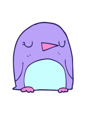 bir penguenin karalama hareketinin hareketli animasyonu