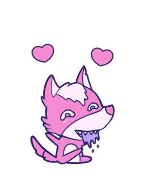 Tilki çizgi filminin dönen kalp animasyonu