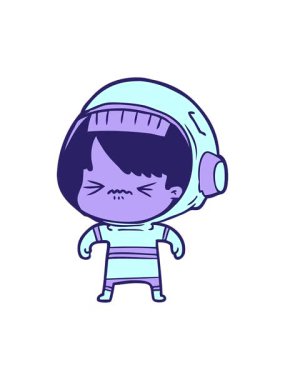 Sinirli bir uzay kızının canlandırmasını salla ve durdur.