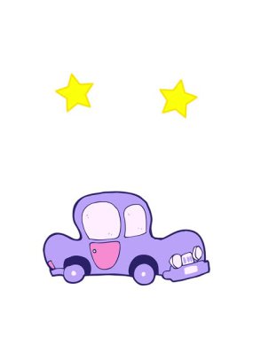 dönen yıldızların basit araba animasyonu