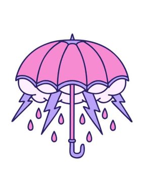 bir şemsiyenin ikonik dövme şeklindeki görüntüsünü bob ve duraklat