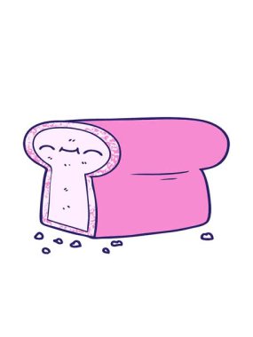 Ekmek karikatürünün hareketli animasyonu