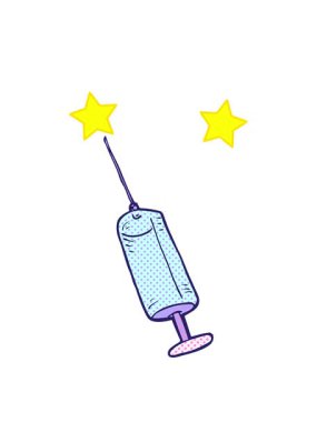 dönen yıldızların çizgi film şırıngalarının animasyonu