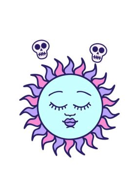 kafatası döndürme güneş animasyonu yüz tasarımı ile