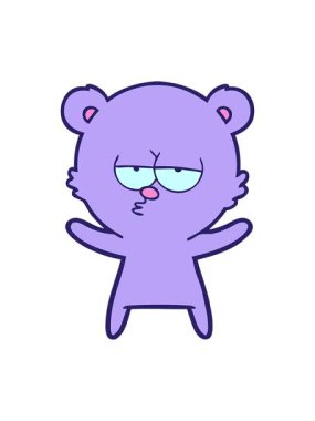 Sıkılmış ayı çizgi filminin basınçlı animasyonu