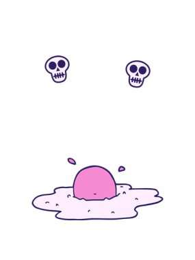 Kafatası animasyonu kahvaltıda kızarmış yumurta.