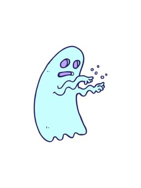 Çizgi film hayaletinin hareketli animasyonu