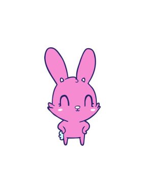 Bir tavşanın karalama çizgi filminin hareketli animasyonu