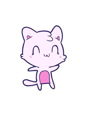 Çizgi film mutlu kedi tasarımının basınçlı animasyonu