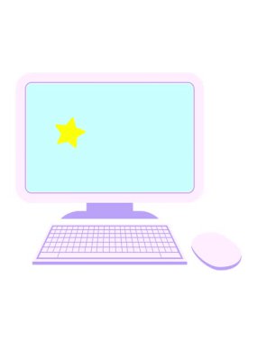 Parıldayan yıldızlar kablosuz fare ve klavye ile bilgisayarın animasyonunu etkiler