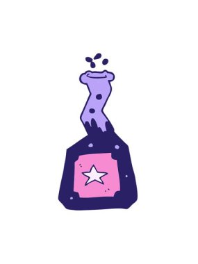 Karikatür karalama deney iksirlerinin titreşimli hareket animasyonu